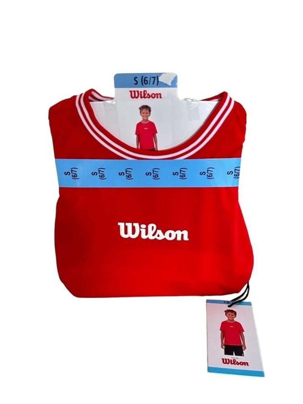 Wilson Boy's Top Size S (6/7) Red Athletic Top